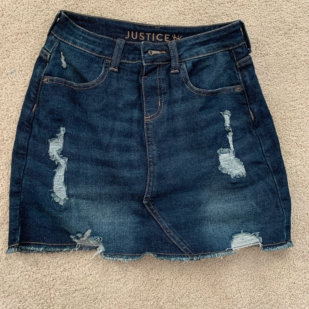 Girls Justice High rise denim skirt size 14
